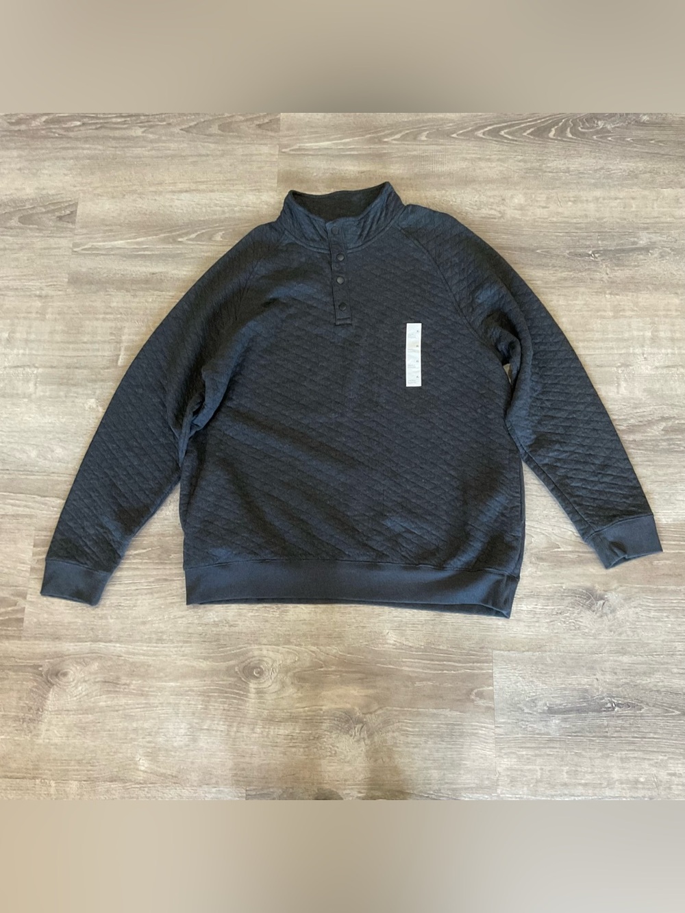 Goodfellow & Co Black Quilted Mock-Neck Pullover